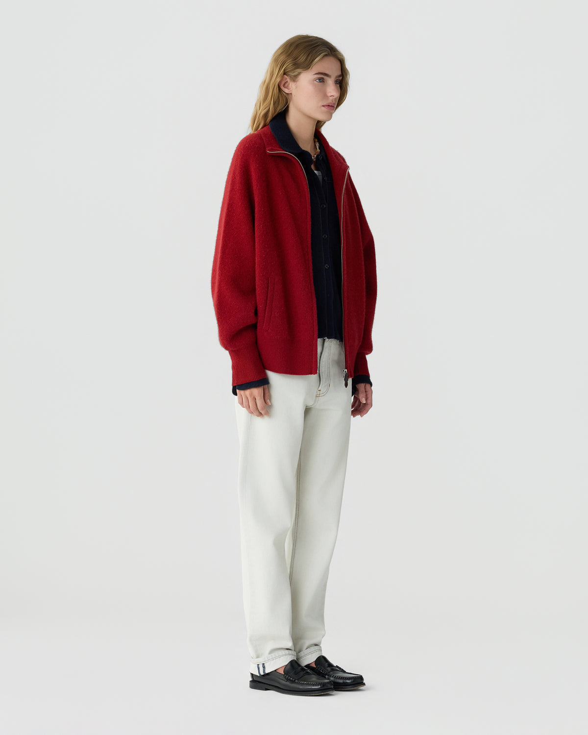 Felted Zip Jacket - Carmine