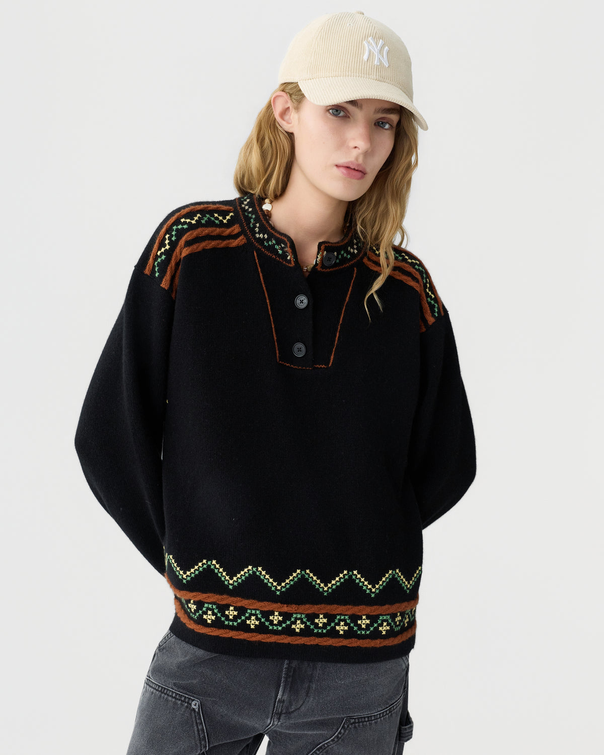 Fisherman Henley - Black