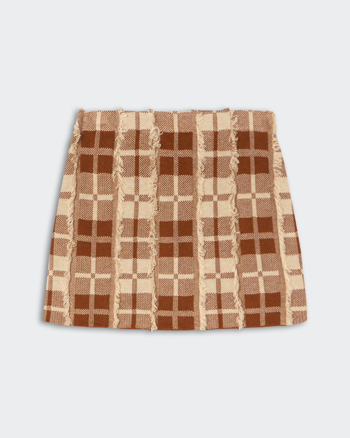 Plaid Mini Skirt - Burnt Sienna/Sandstone