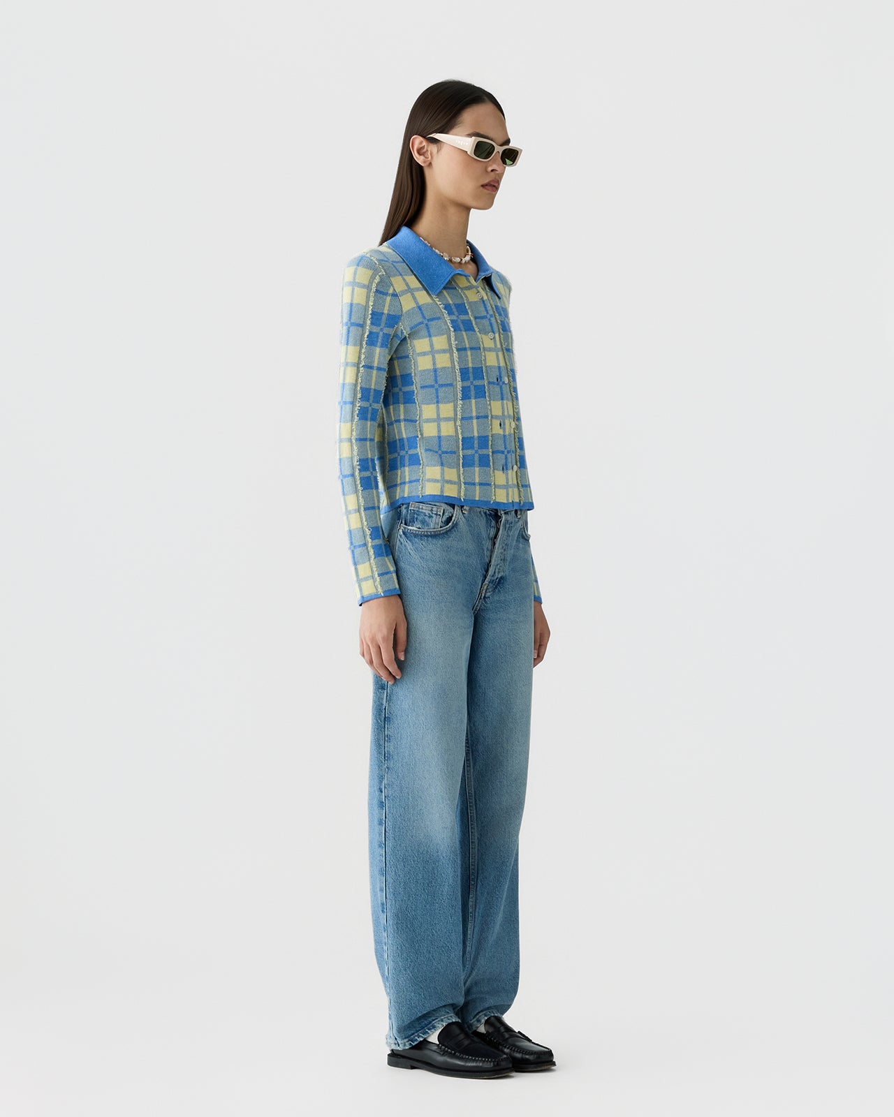 Plaid Elle Shirt - Delft Blue/Butter