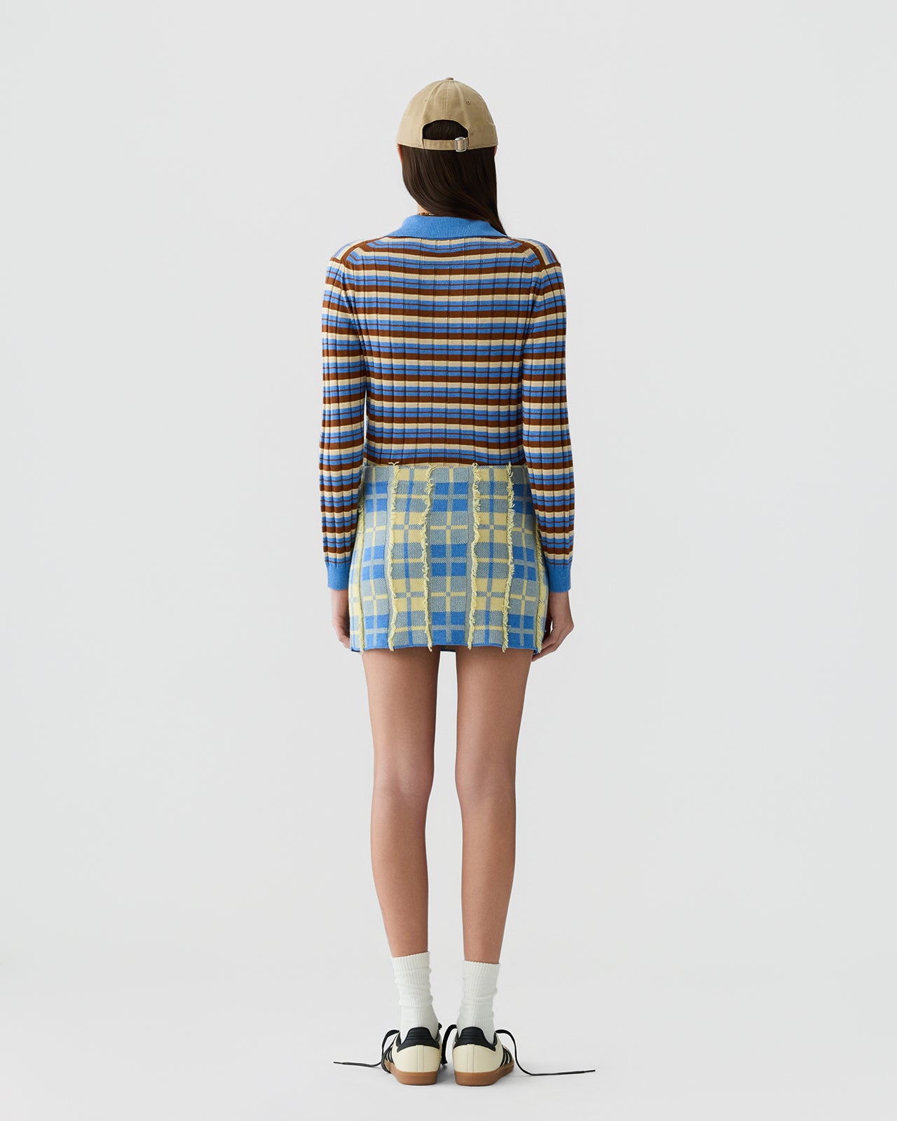 Plaid Mini Skirt - Delft Blue/Butter