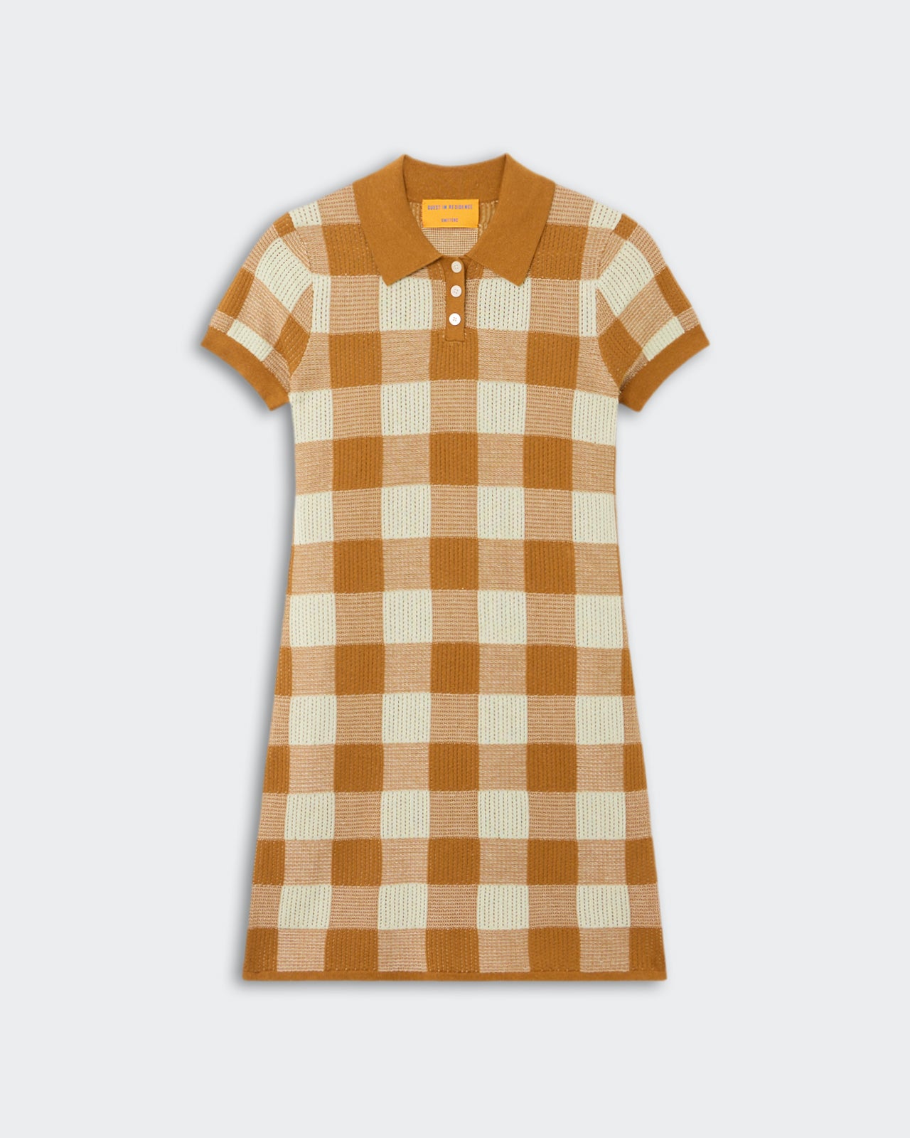 Gingham Polo Dress - Suede/Limewash