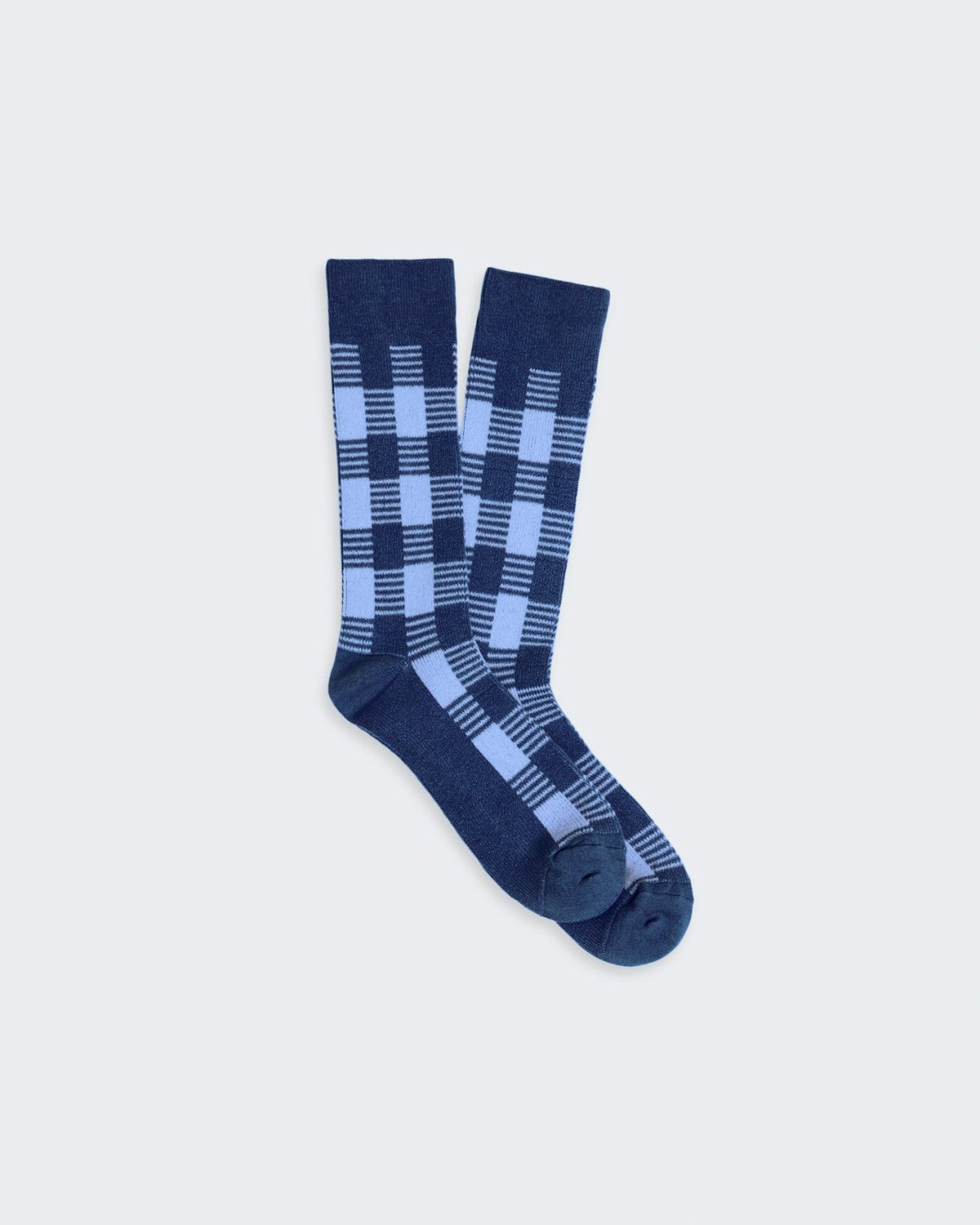 Gingham Socks - Midnight/French Blue