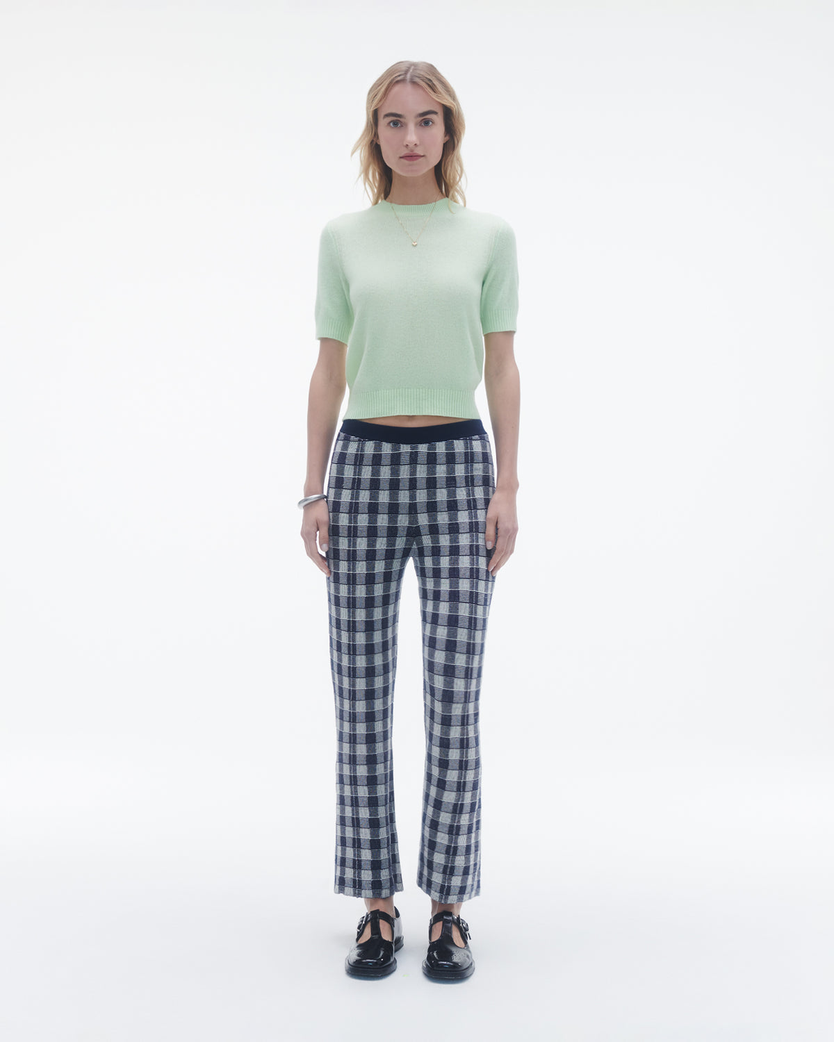 Gingham Flare Pant - Midnight Combo