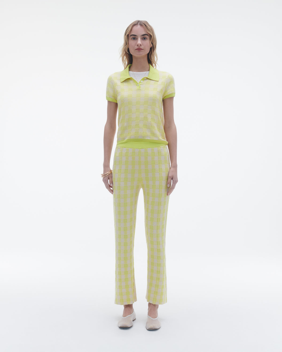 Gingham Shrunken Polo - Lemon Combo