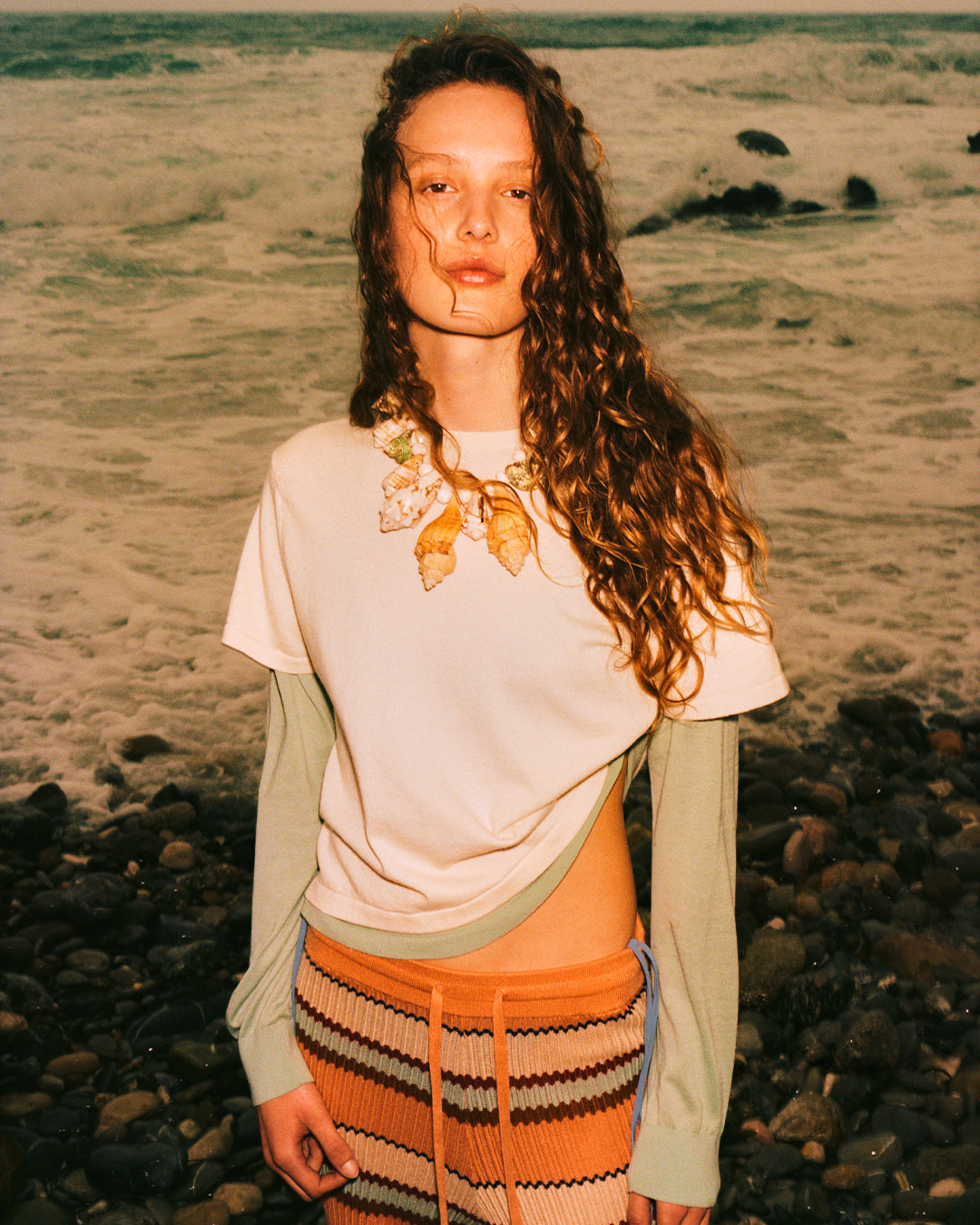 Layer Tee - Cream/Sage Brush – Guest In Residence