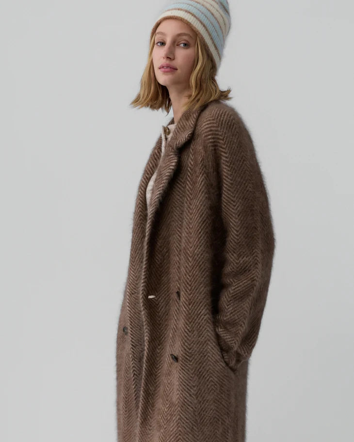 Grizzly Double Breasted Coat - Chestnut/Taupe