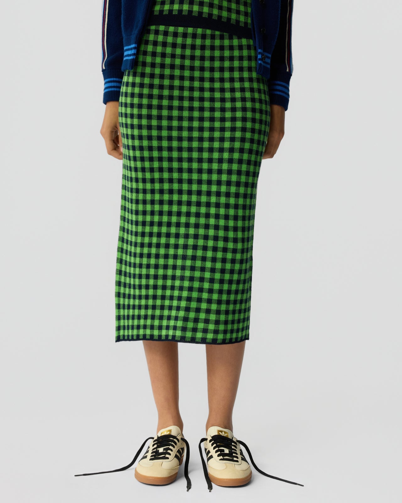 Gingham Long Skirt - Midnight/Match Point