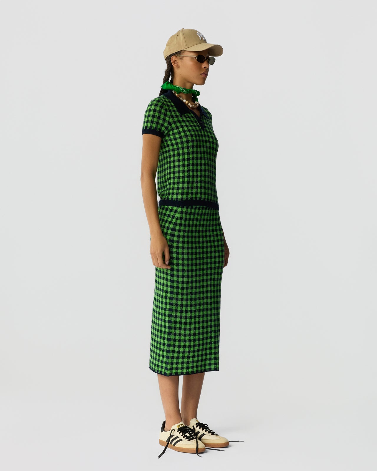 Gingham Long Skirt - Midnight/Match Point