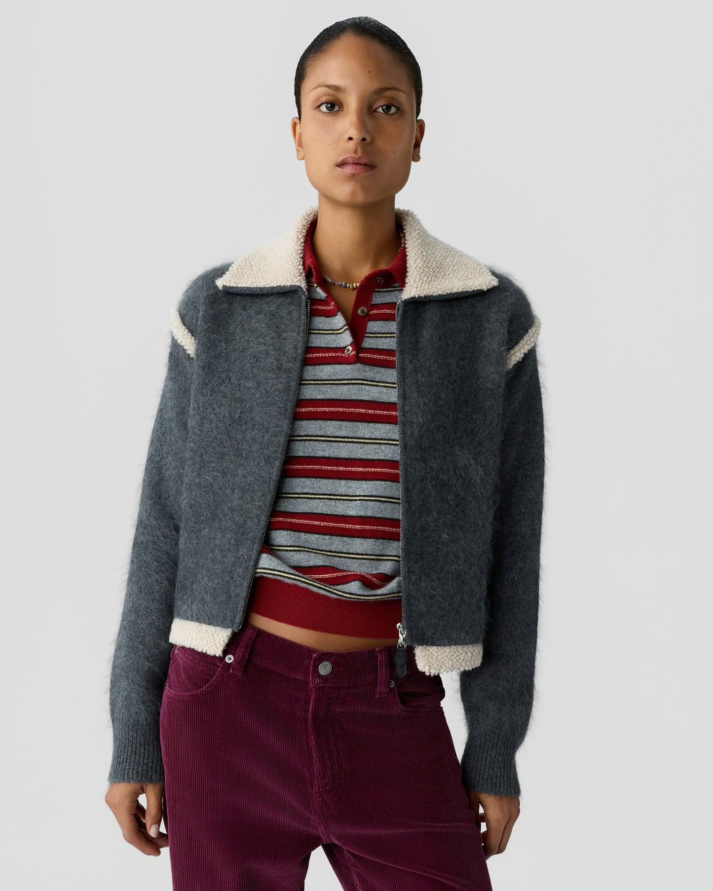 Grizzly Frankie Jacket - Charcoal/Oatmeal