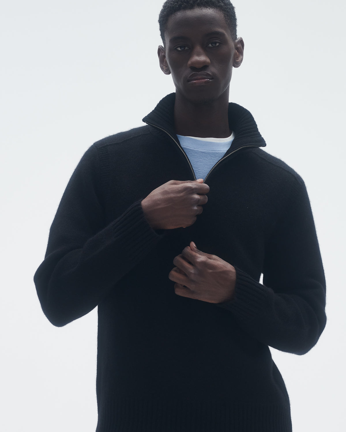 Half Zip Turtleneck - Black