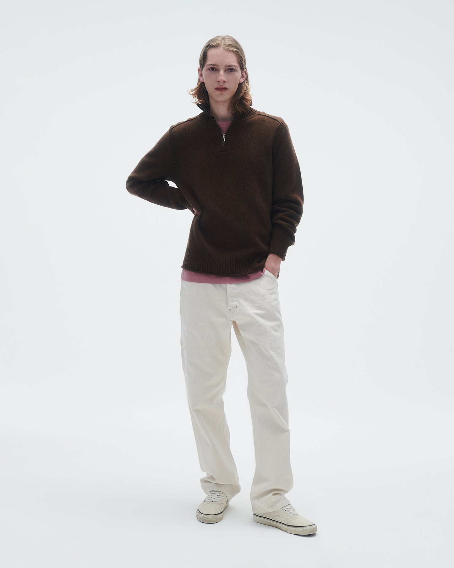 Half Zip Turtleneck - Chestnut