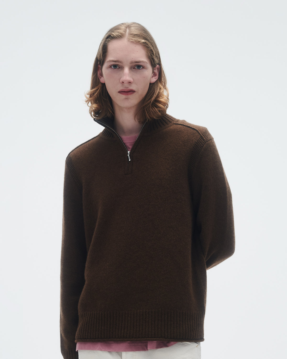 Half Zip Turtleneck - Chestnut