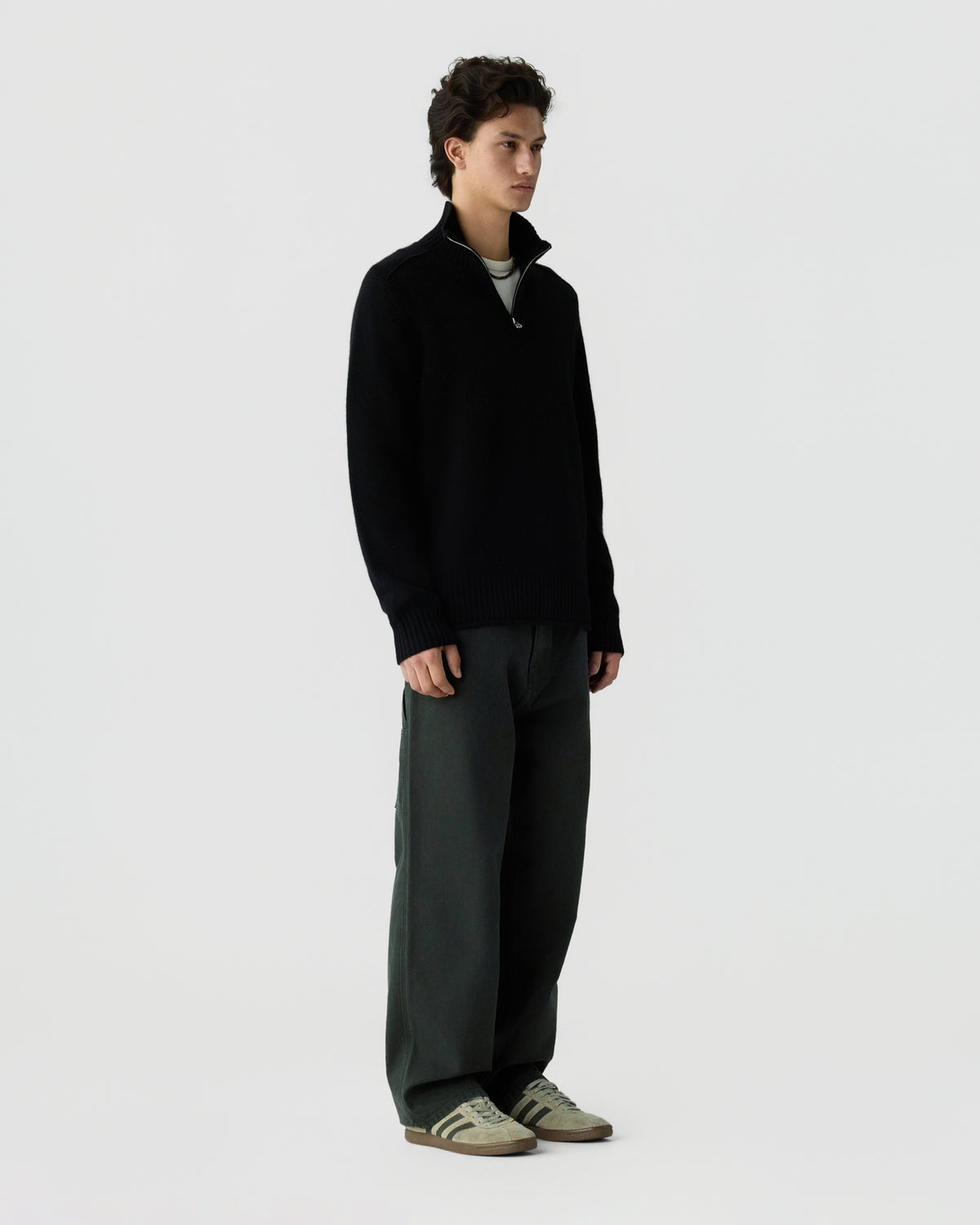 Half Zip Turtleneck - Black