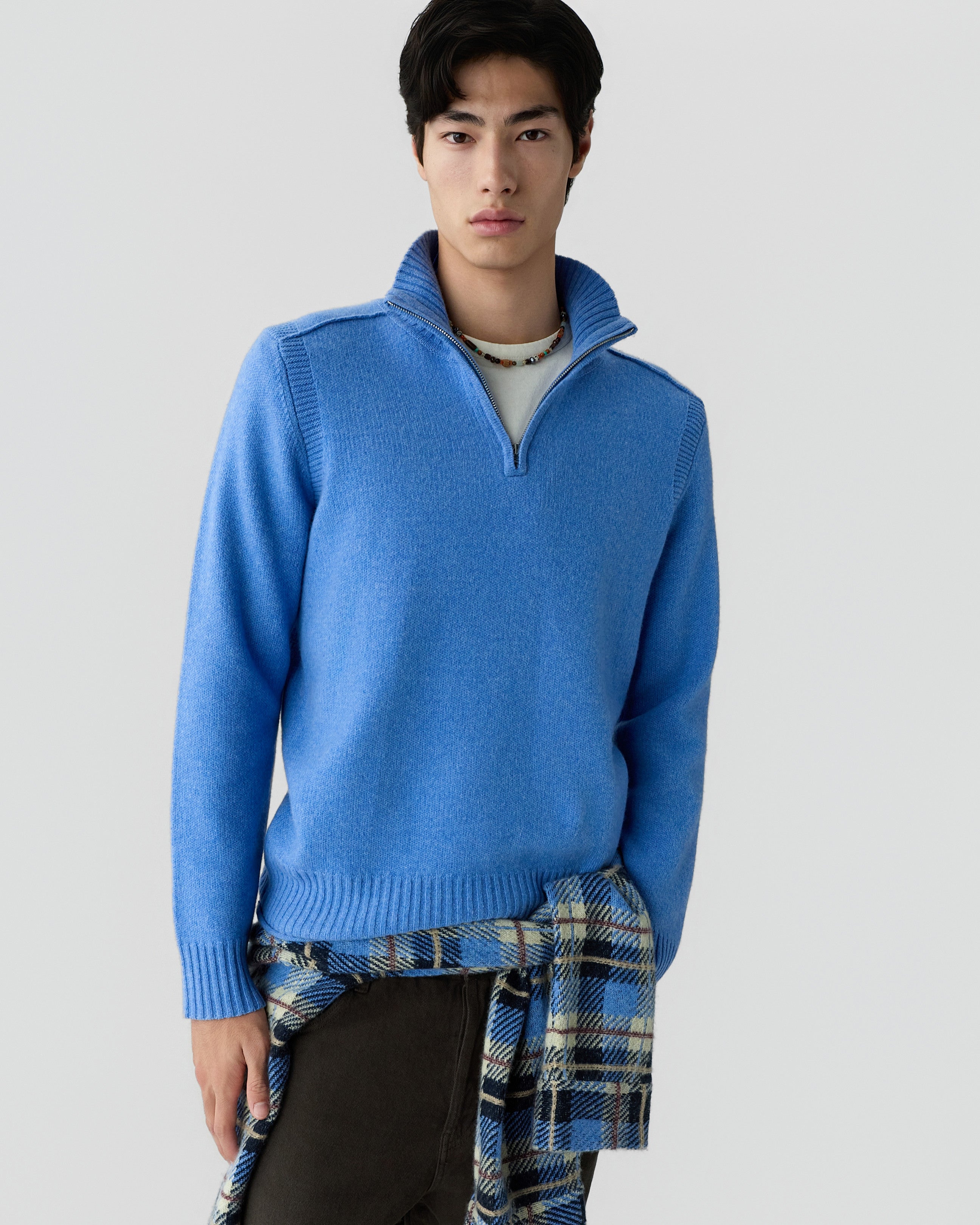 Half Zip Turtleneck - Delft Blue – Guest In Residence