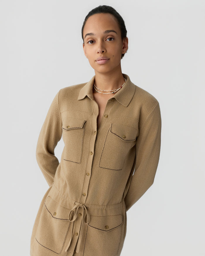 Guest in Residence — Industry Mini Dress - Camel
