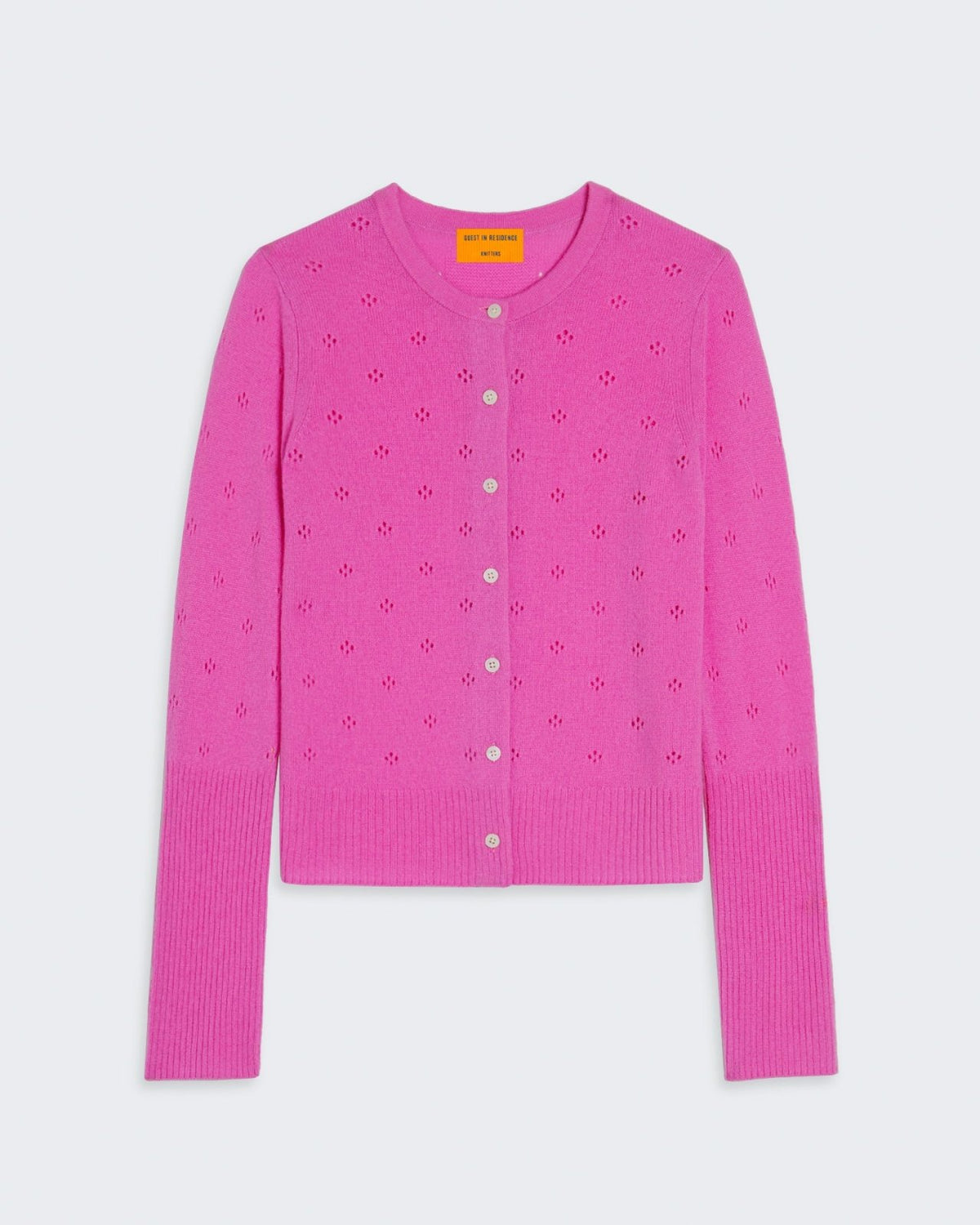 Jane Pointelle Cardigan - Fuchsia