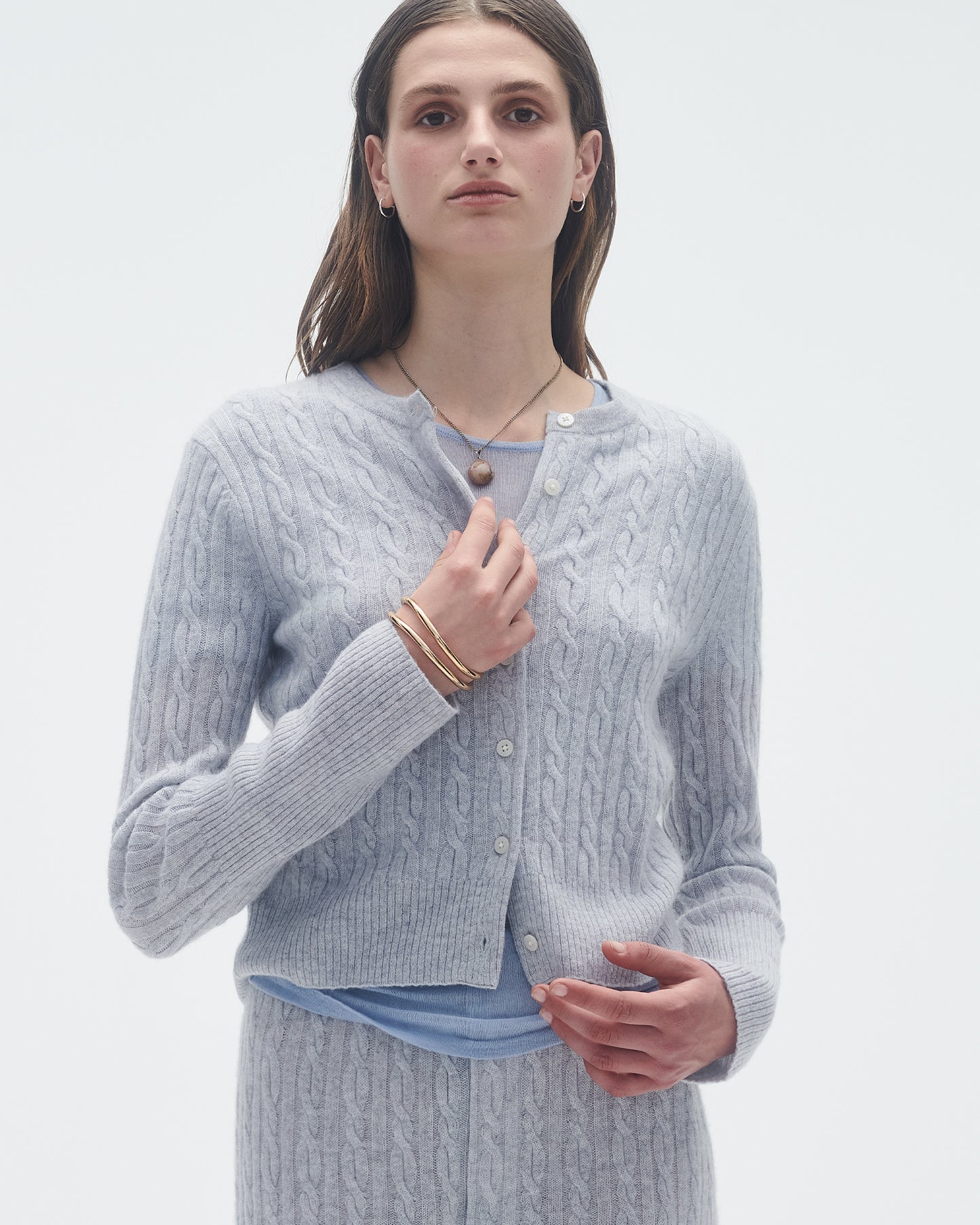 Jane Cable Cardigan - Stone