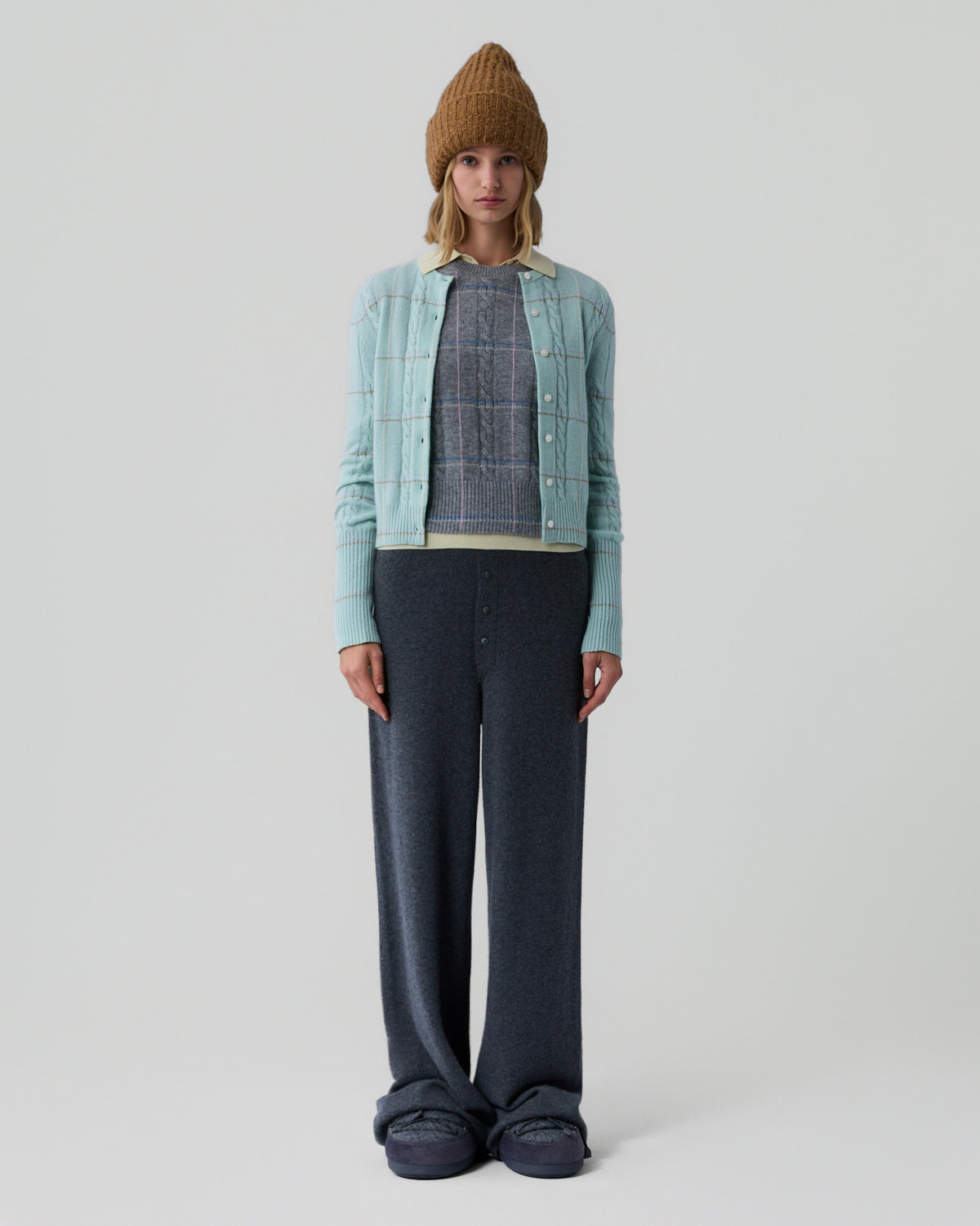 Jane Check Cardigan - Seaglass Combo – Guest In Residence