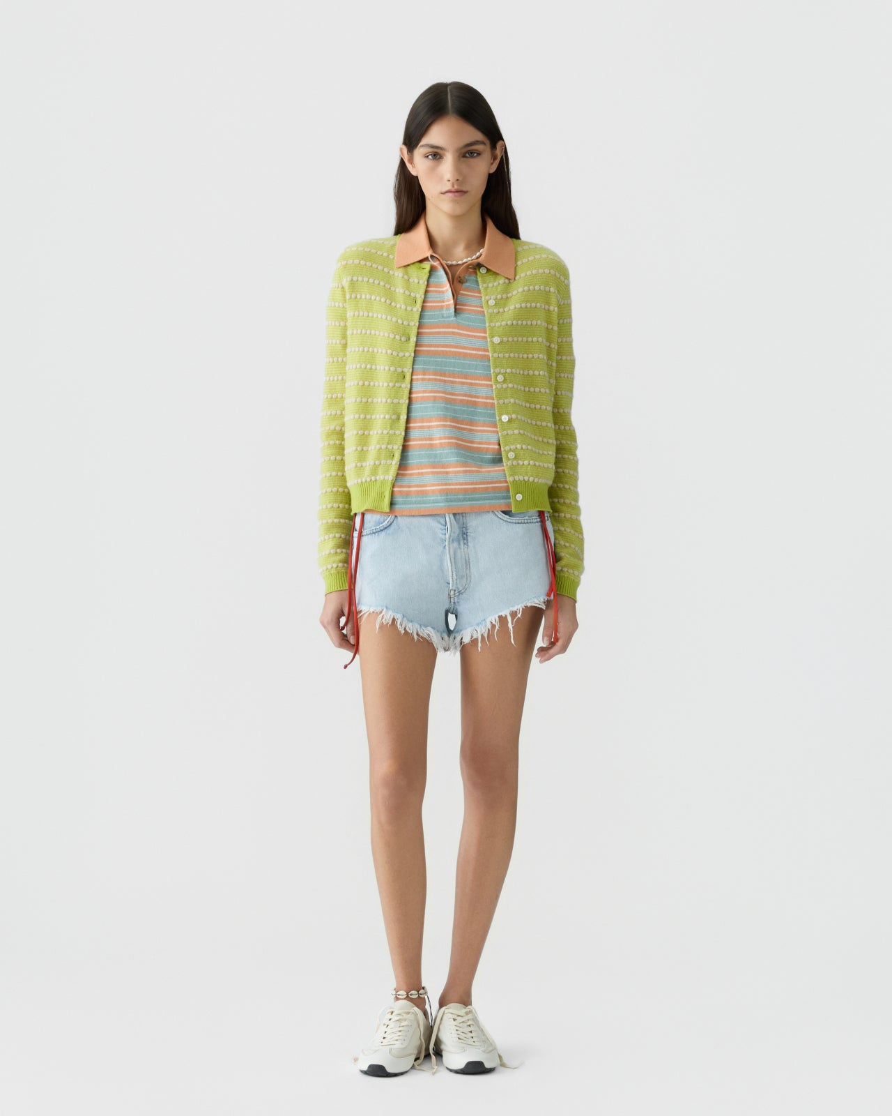 Pebble Stripe Jane Cardigan - EVOO Combo