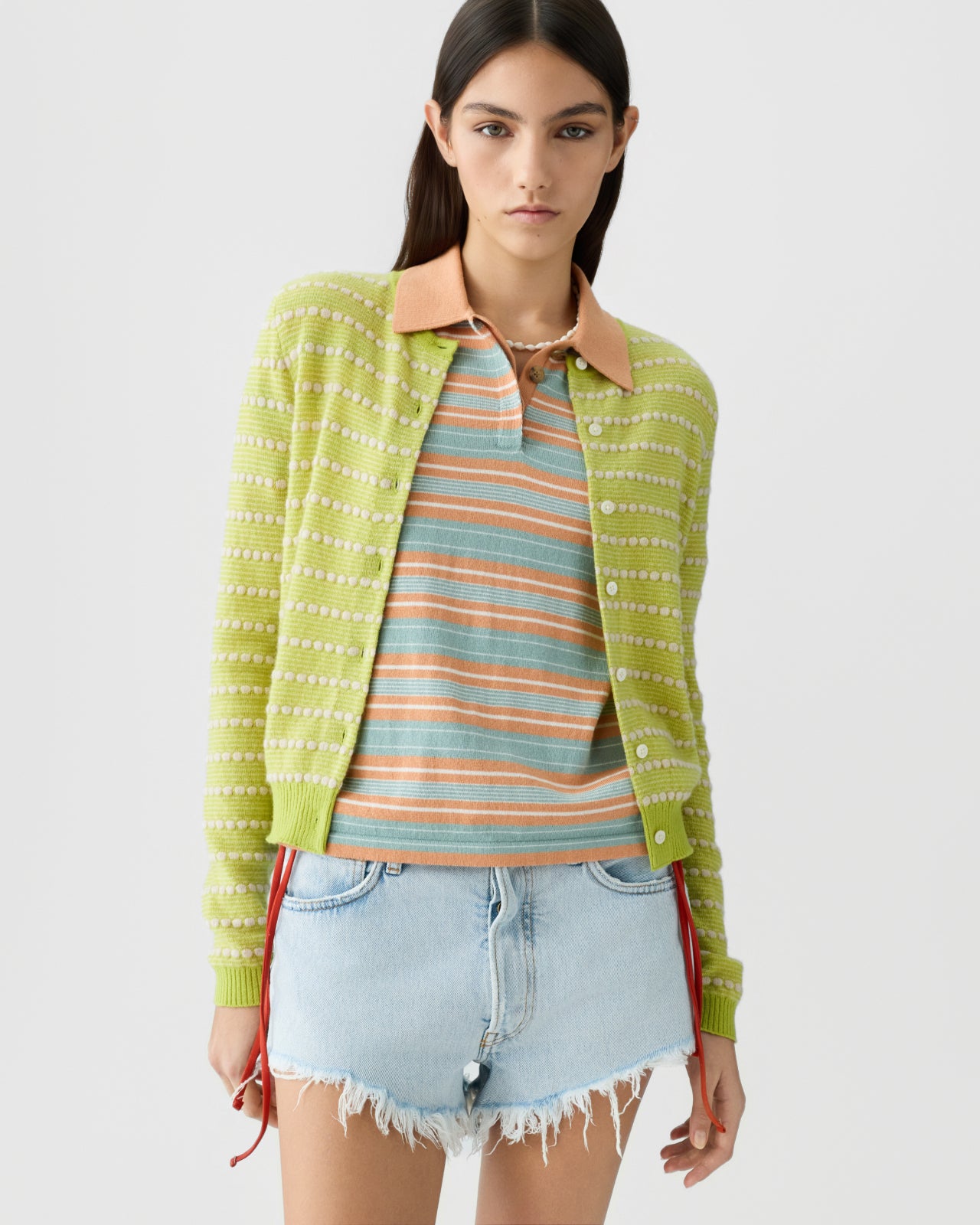 Pebble Stripe Jane Cardigan - EVOO Combo