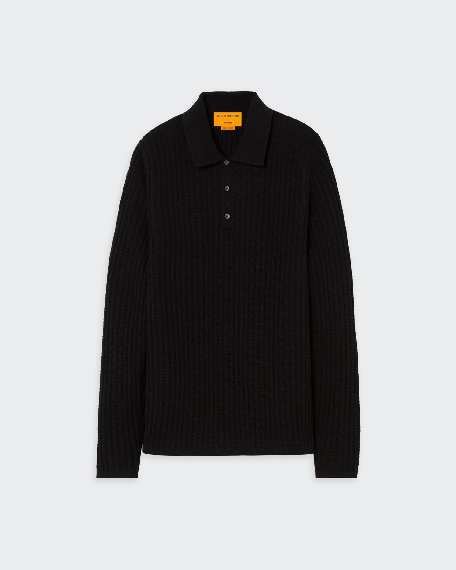 LS Waffle Polo 2.0 - Black – Guest In Residence
