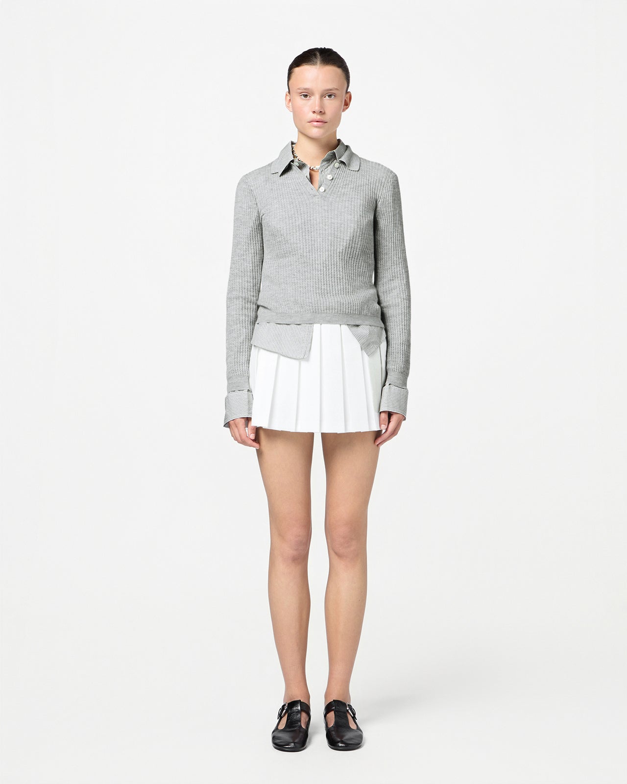 Ls Shrunken Polo - Stone