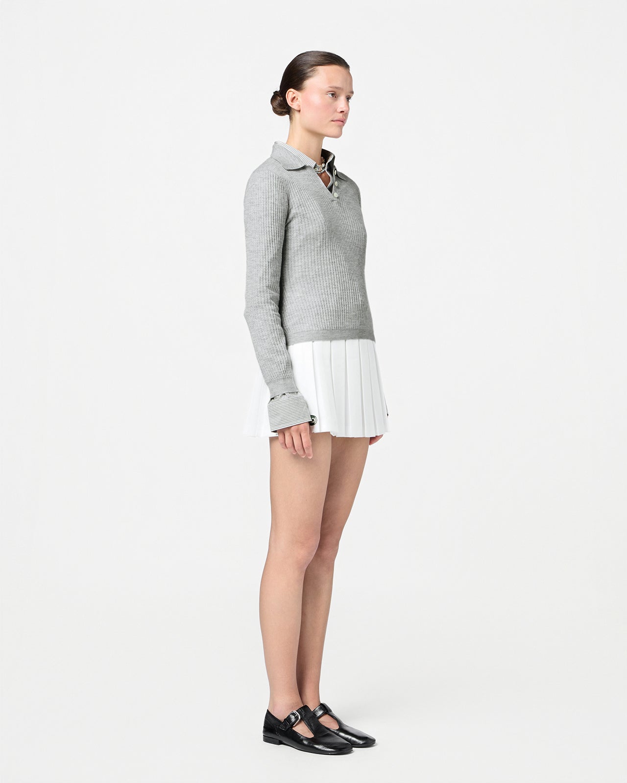 Ls Shrunken Polo - Stone