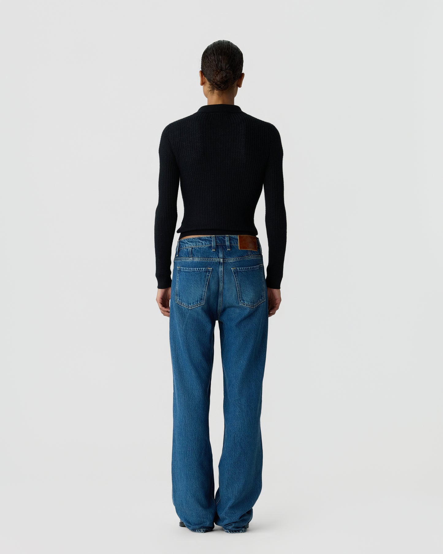 Ls Shrunken Polo - Black