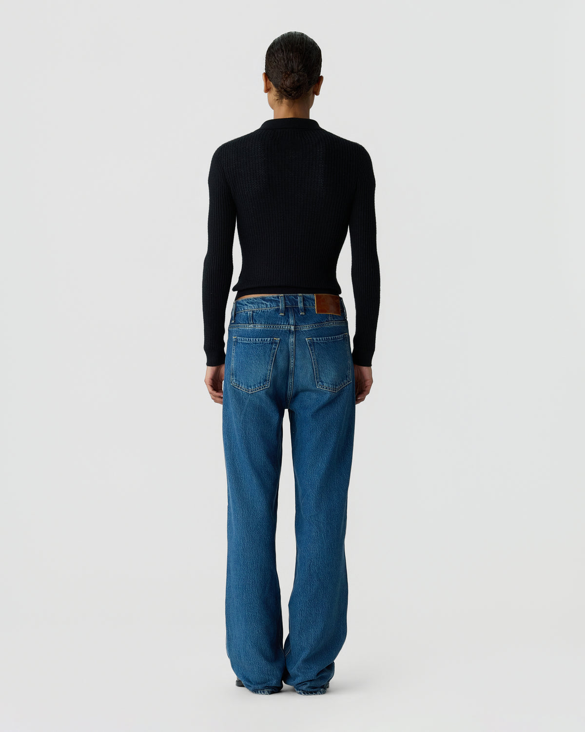 Ls Shrunken Polo - Black