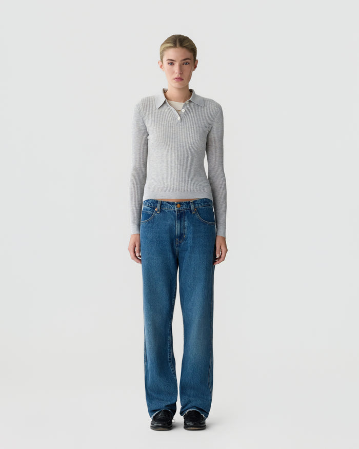 Guest in Residence — Ls Shrunken Polo - Stone