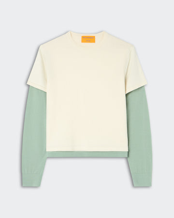 Layer Tee - Cream/Sage Brush