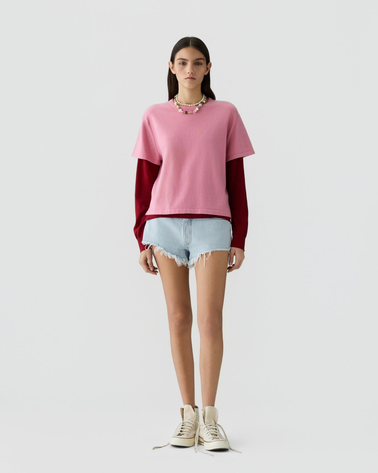 Layer Tee - Sprinkle/Carmine – Guest In Residence