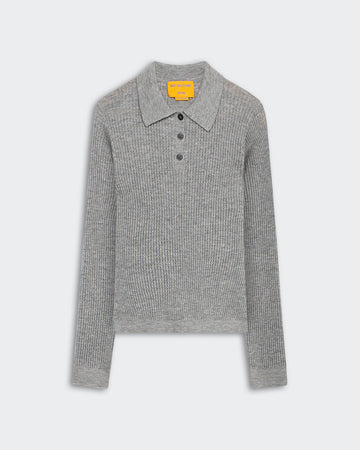 Ls Shrunken Polo Heather Grey