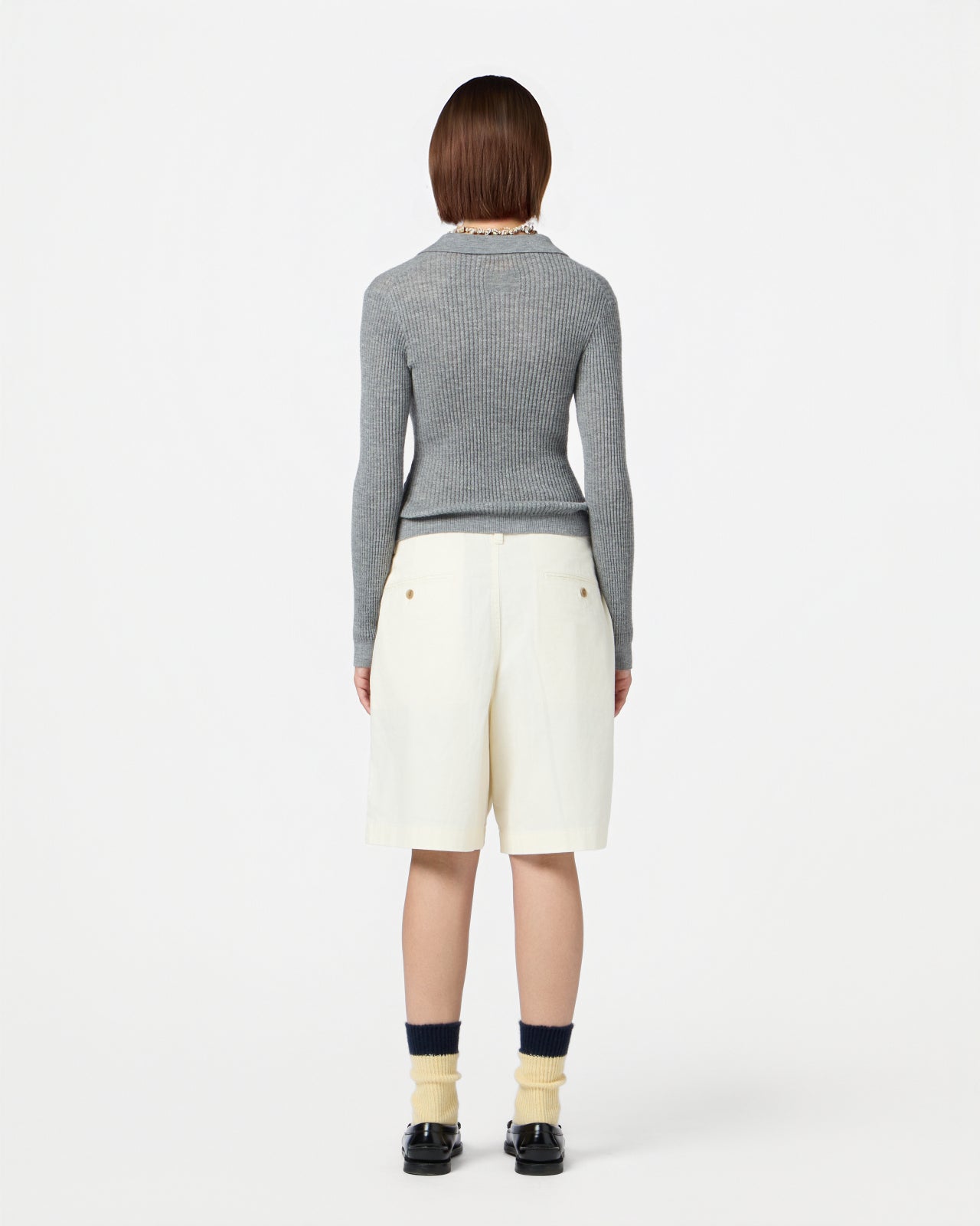 Ls Shrunken Polo - Heather Grey