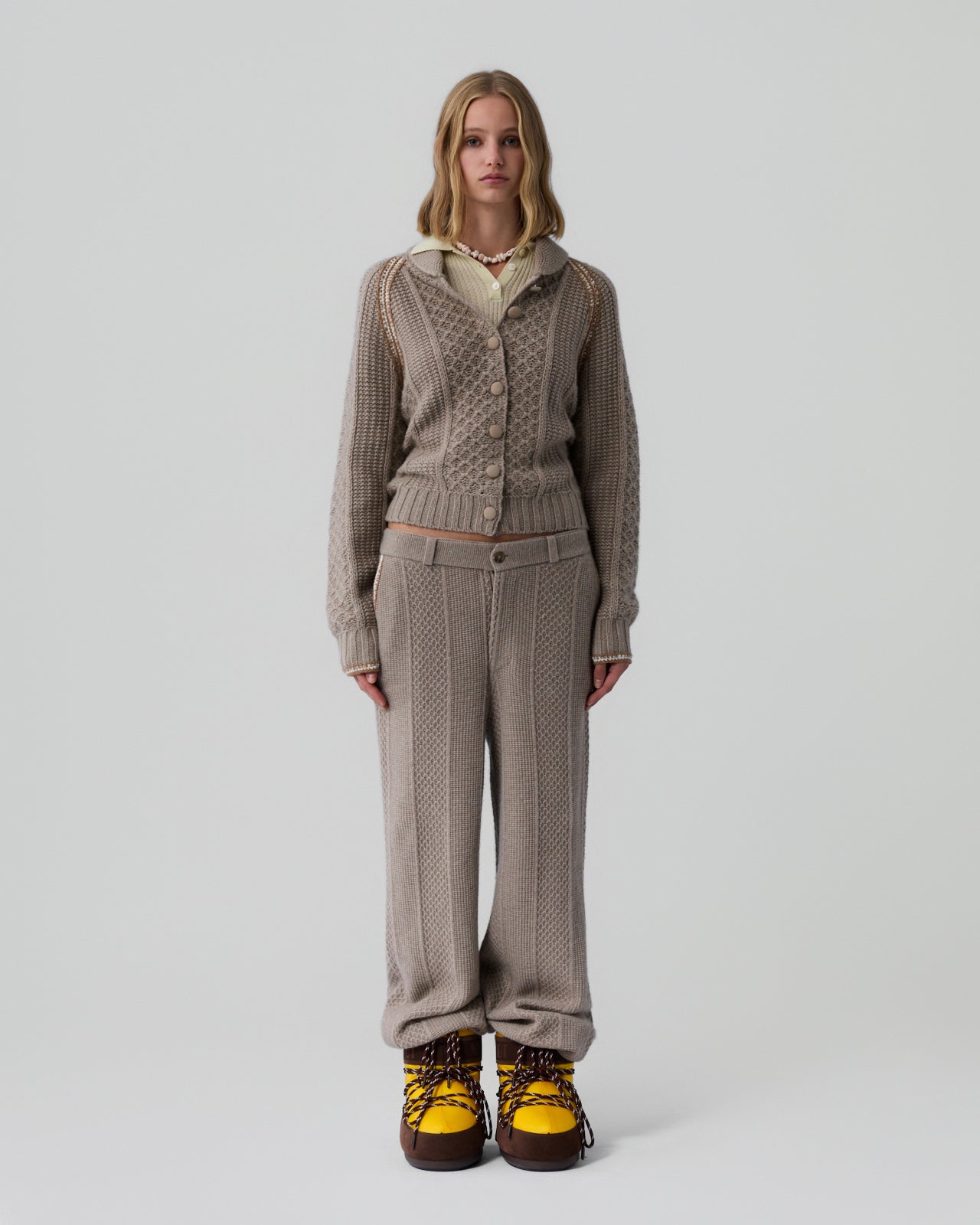 Marlowe Cable Cardigan - Taupe