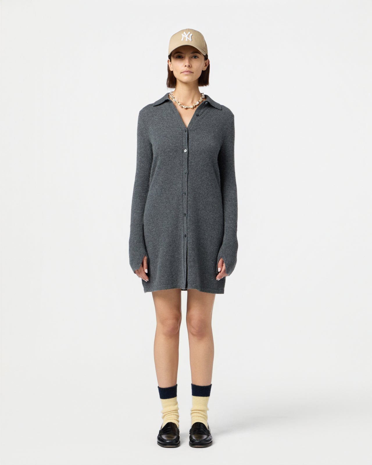 Mini Showtime Shirt Dress - Charcoal