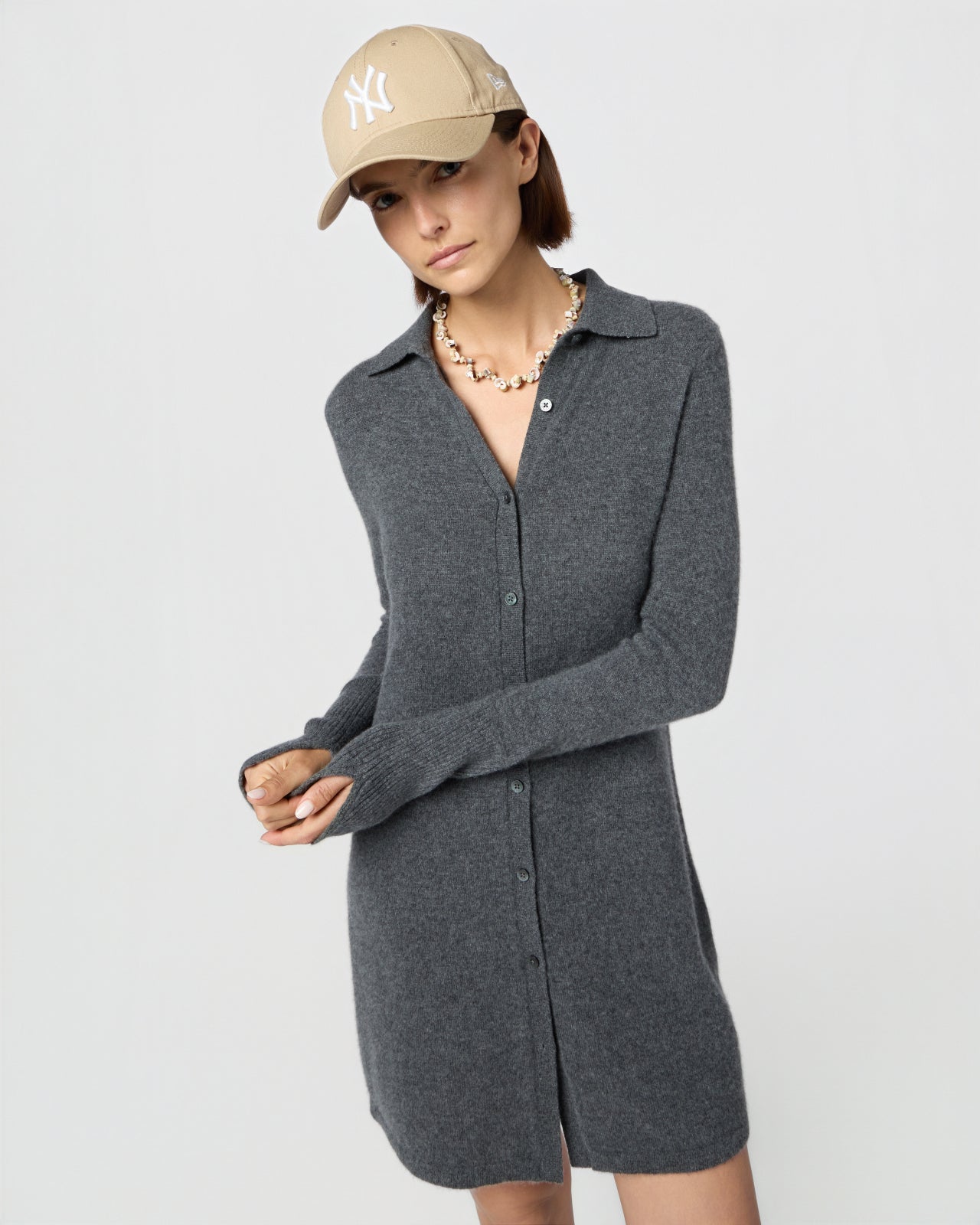 Mini Showtime Shirt Dress - Charcoal