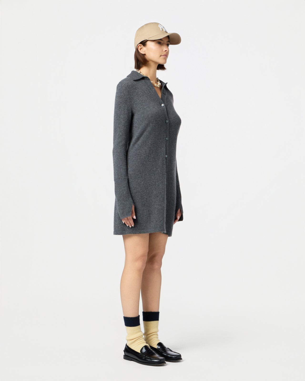 Mini Showtime Shirt Dress - Charcoal