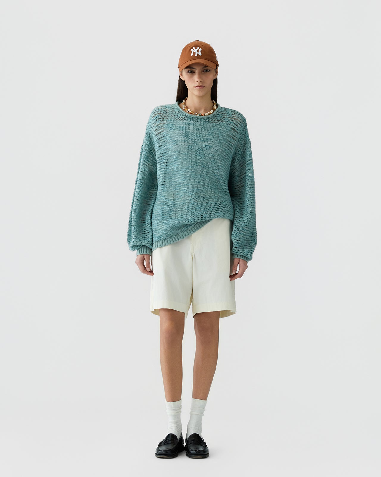 Open Stripe Crew - Sage Brush