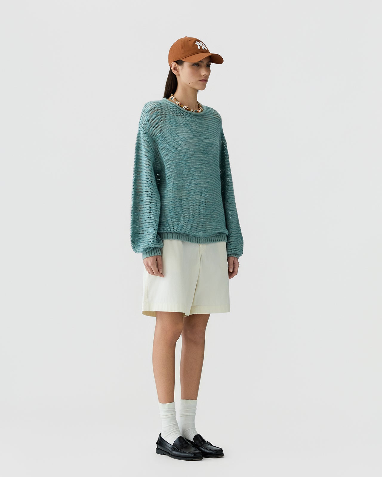 Open Stripe Crew - Sage Brush