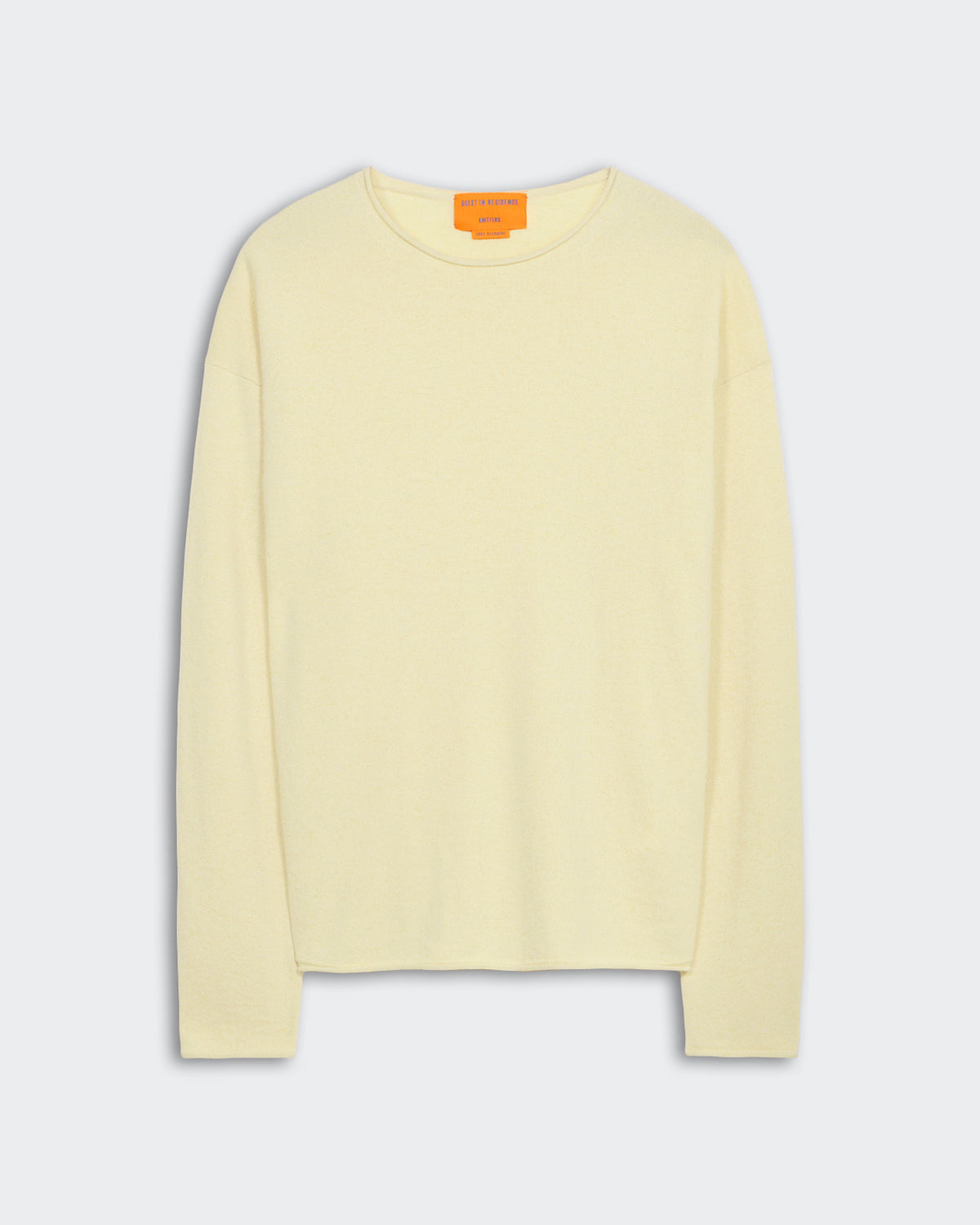 Oversized Crew - Butter light-weight cashmere crew neck sweater with dropped shoulder and shirttail curved hem