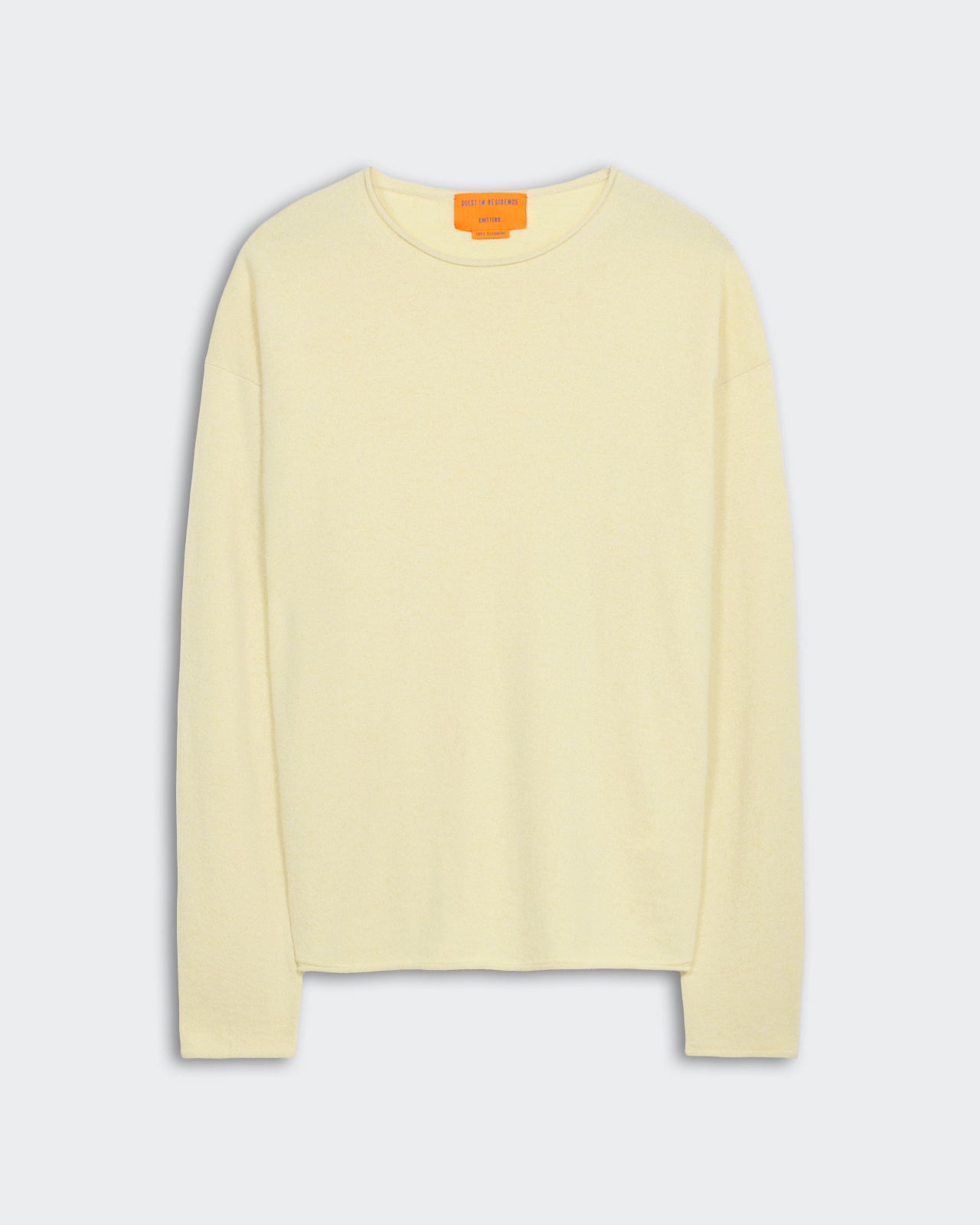 Oversized Crew - Butter light-weight cashmere crew neck sweater with dropped shoulder and shirttail curved hem