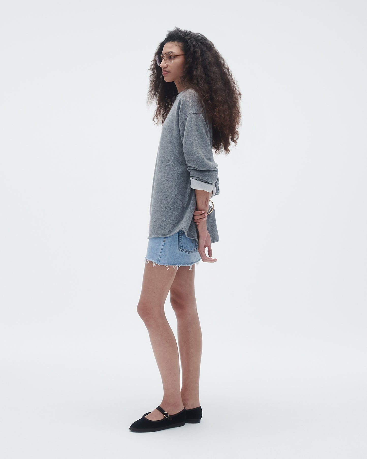 Oversized Crew - Heather Grey