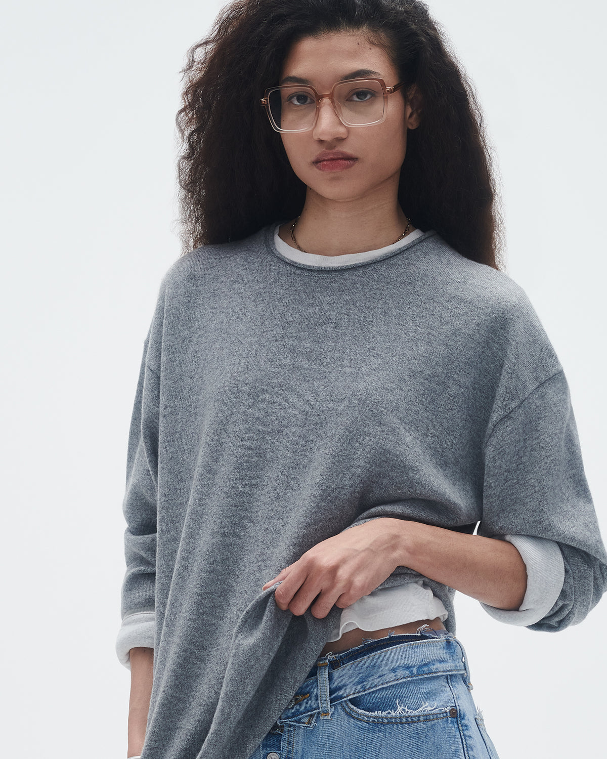 Oversized Crew - Heather Grey