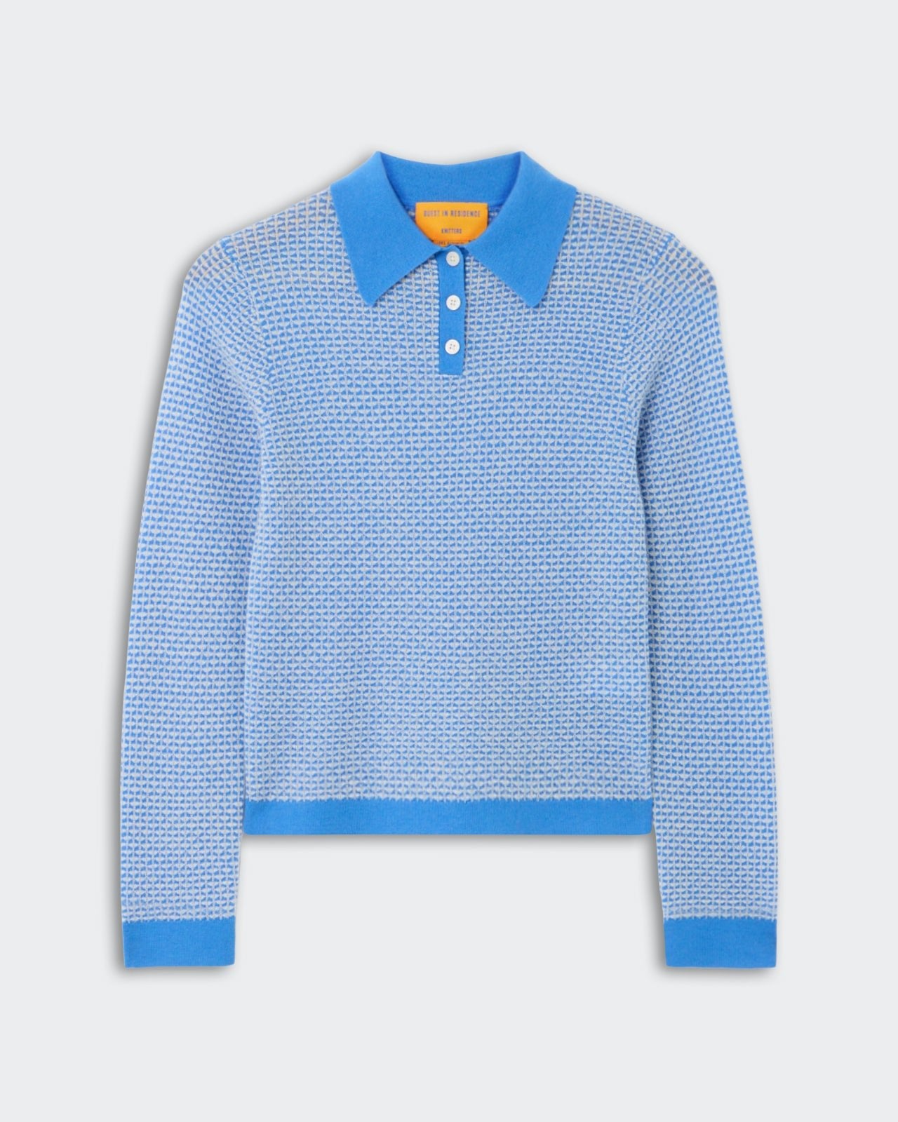 Pique L/S Shrunken Polo - Sail Combo