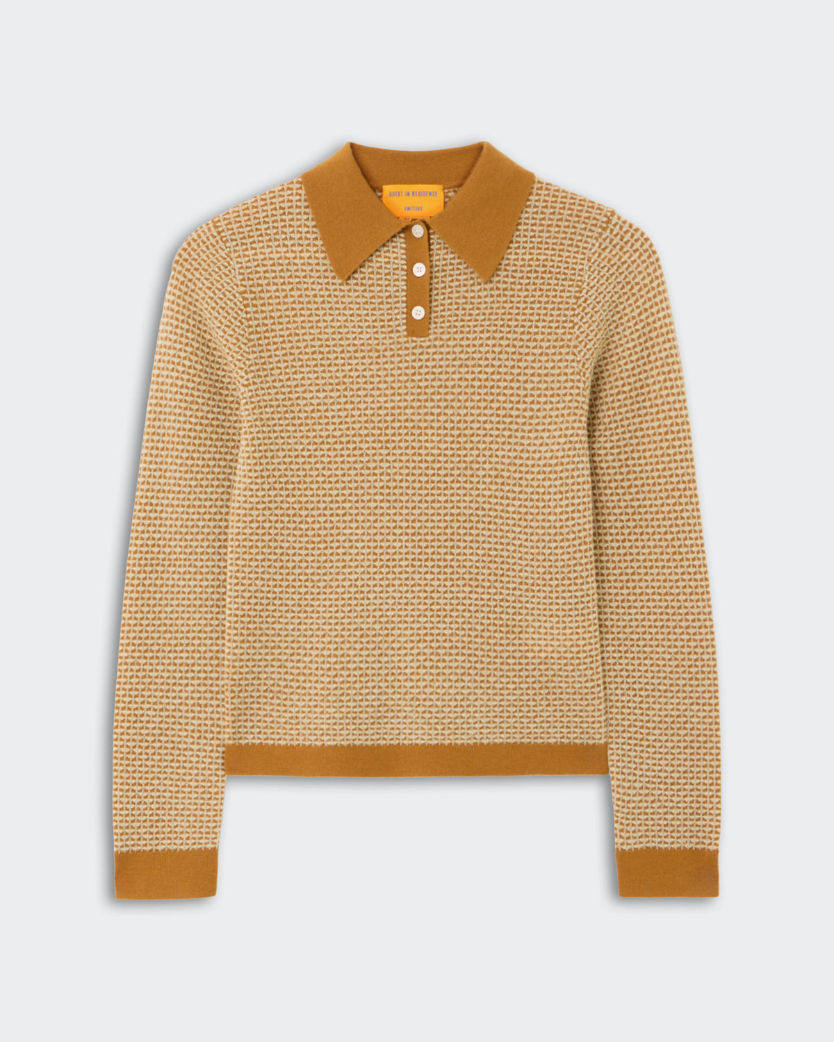 Pique L/S Shrunken Polo - Suede Combo