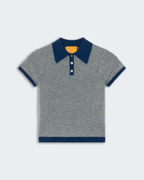 Pique Shrunken Polo - Navy Combo – Guest In Residence