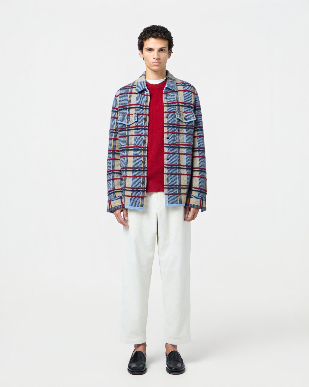 Plaid Work Shirt - Heather Blue Combo