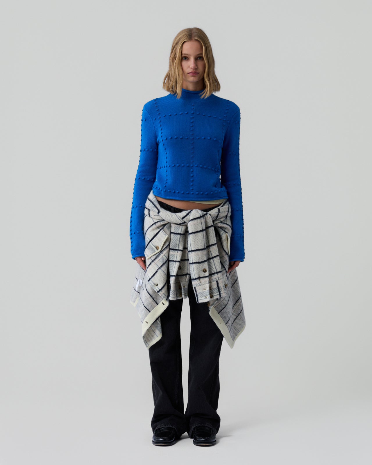 Popcorn Top in Cashmere Blend - Twilight